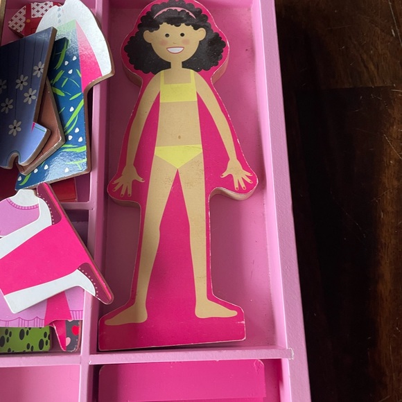 Melissa and Doug Abby and Emma deluxe magnetic wooden doll dress up playset - Picture 3 of 5